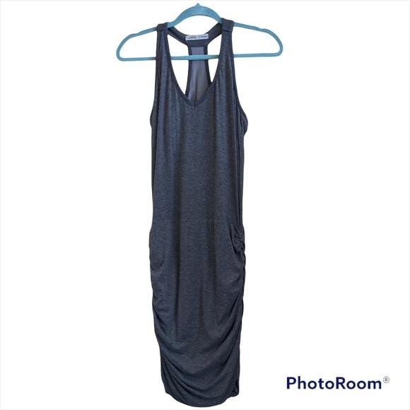 Athleta Rouched draped dress grey bra top small sleeveless - Picture 1 of 6